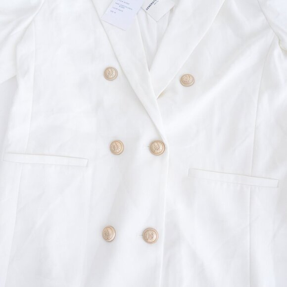 Generation Love New York Leighton Crepe White Double Breasted Button Blazer M - Picture 7 of 15